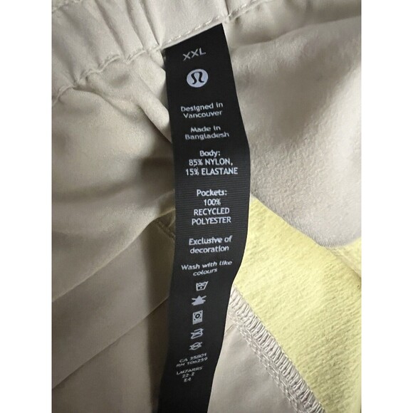 Lululemon Men Bowline Short 5” Stretch Ripstop CPRY Caprese Yellow Sz XXL New - Picture 9 of 9